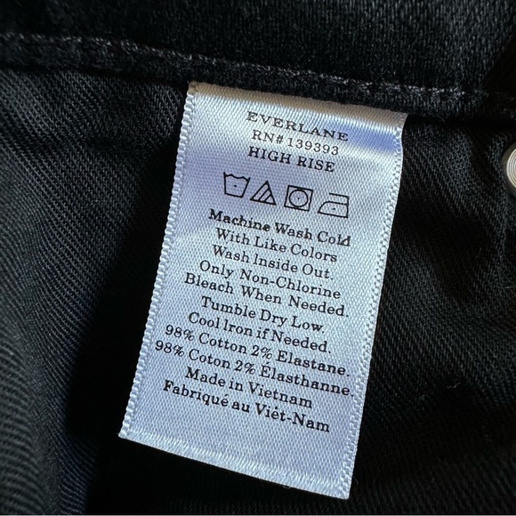 Everlane women’s 27 Ankle Black Wash High Rise Jeans Cotton Stretch Like New - Picture 4 of 4